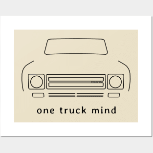 International Harvester Scout "one truck mind" black outline graphic Posters and Art